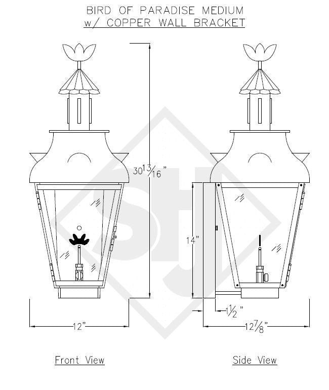 St. James Bird of Paradise Copper Lantern