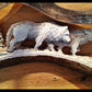 2 Wolves Walking Caribou Antler Carving