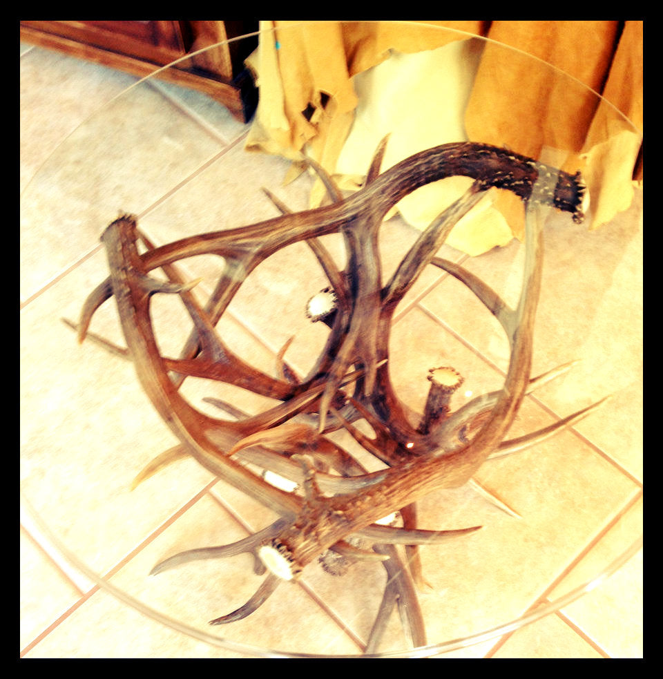 Mule Deer Antler End Table