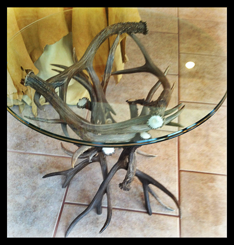 Mule Deer Antler End Table