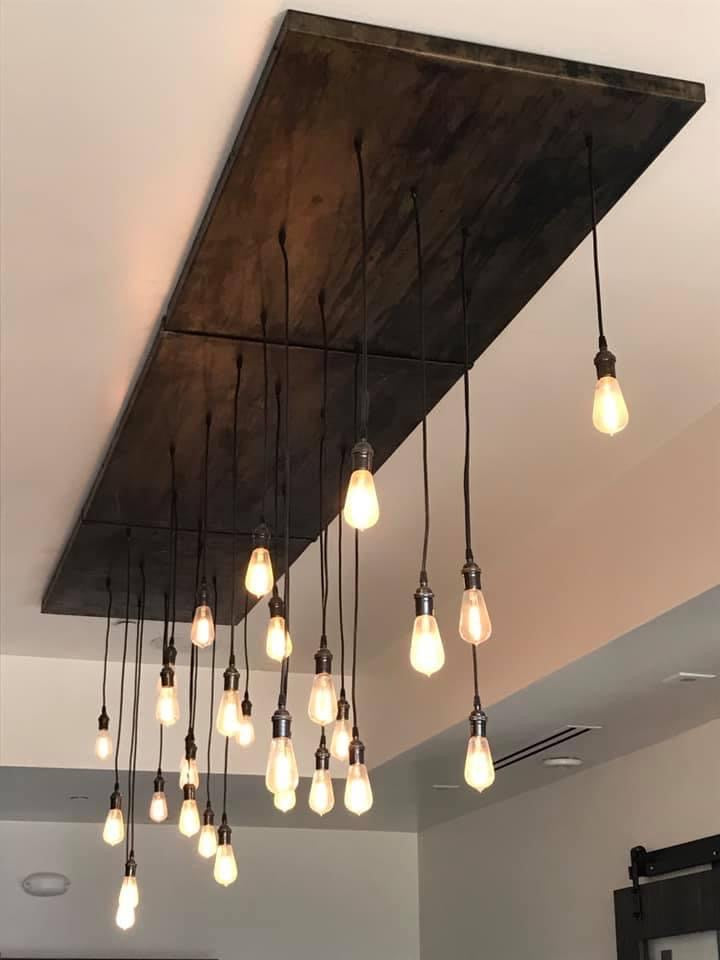 Wood Chandelier Hanging Pendant Bulb Lighting