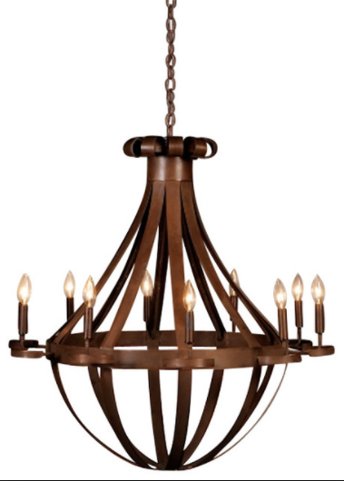 St. James Tear Drop Copper Chandelier