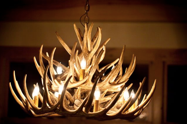 Monarch Faux Deer Antler Chandelier, 32"W by 20"T