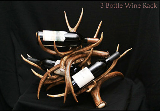 Antler Wine Rack, 3 Bottle