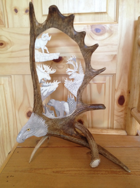 Alaska Big 4 Antler Carving