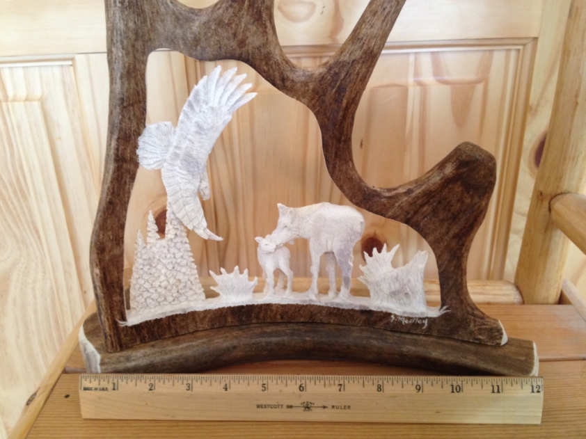 Wild and Free Antler Carving