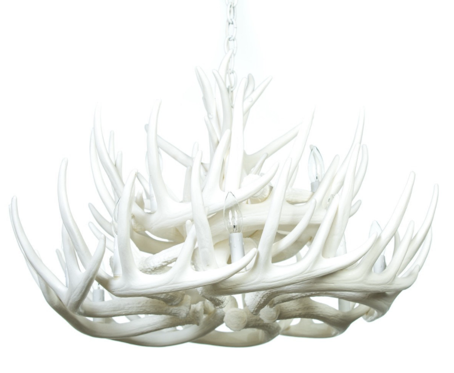 Monarch Faux Deer Antler Chandelier, 32"W by 20"T