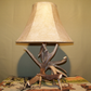 3 Antler Table Lamp, 18"t x15"w/ Antler Finial