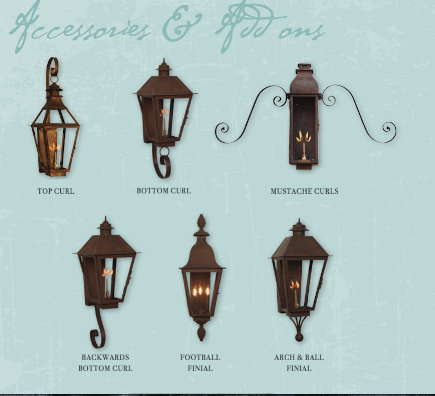 Curl Options For St. James Lanterns (Lanterns Shown Are Not Included- Must Be Ordered Separately)