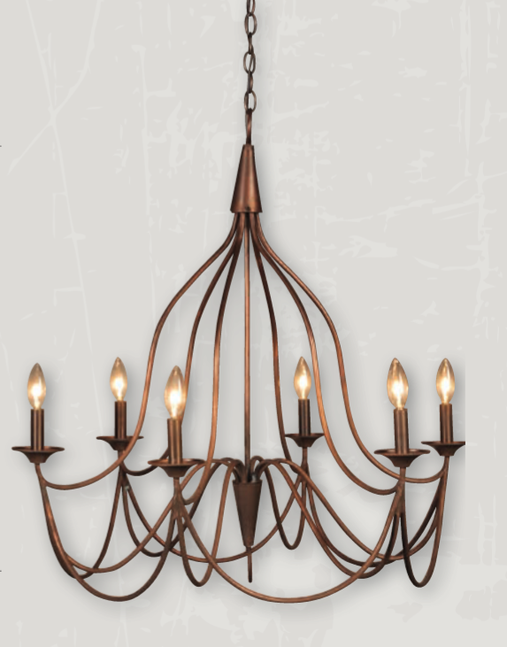 Dining Room Hanging Copper chandelier