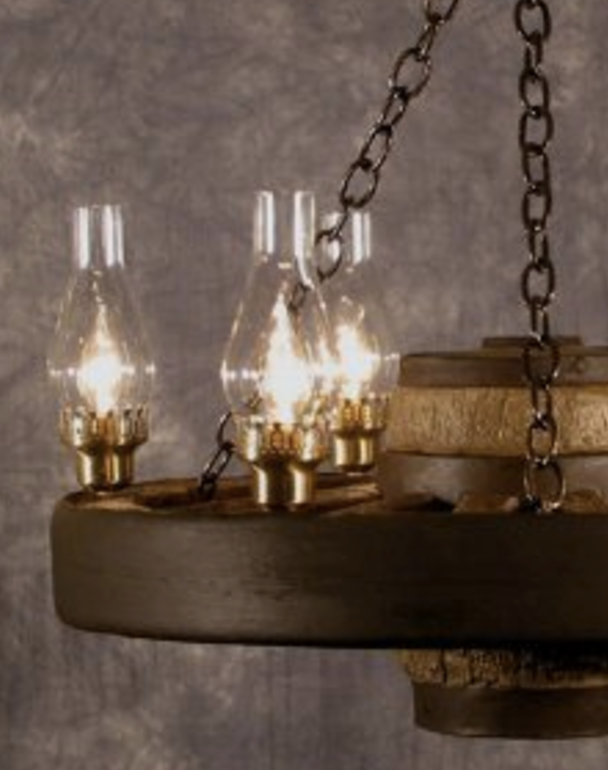 Move 'Em Out! Wagon Wheel Rustic Chandelier, 30"W x 12"T