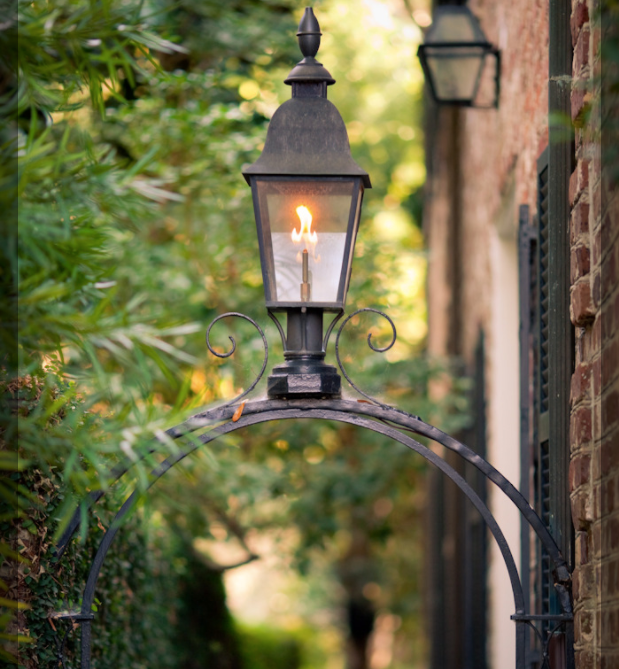 Medieval copper outdoor pendant lantern