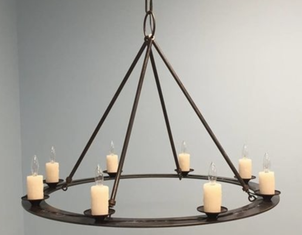 St. James King Arthur Medieval Steel Chandelier with Candles