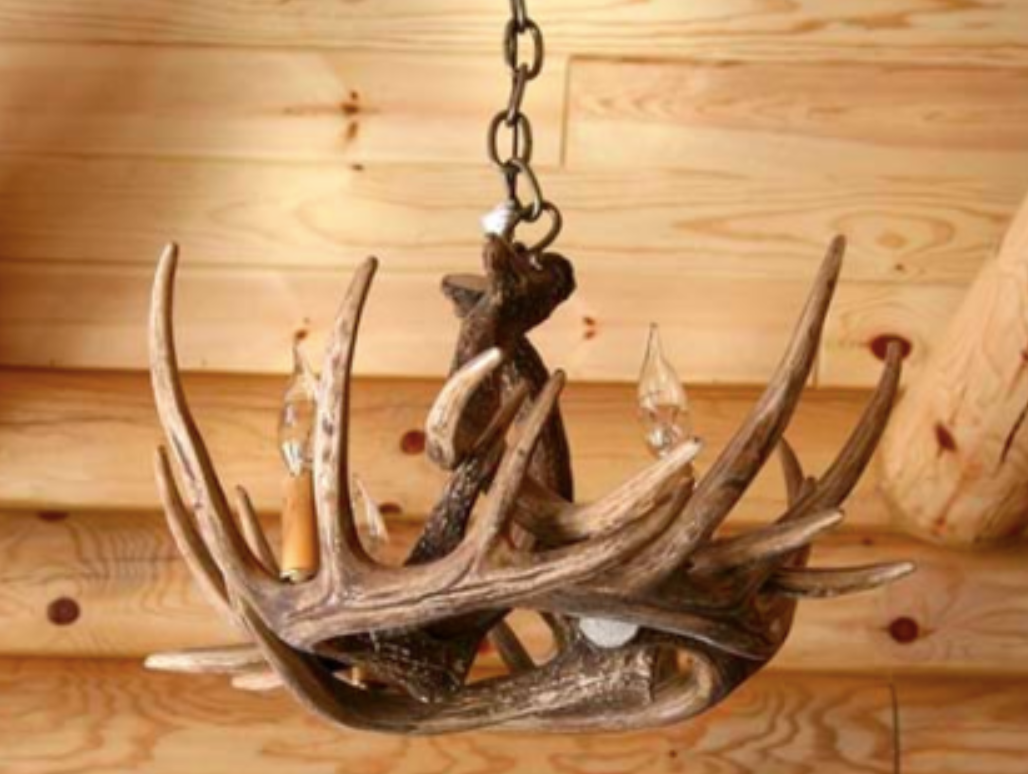 Pine Bluff Faux Deer Antler Chandelier, 24"W x 11"T