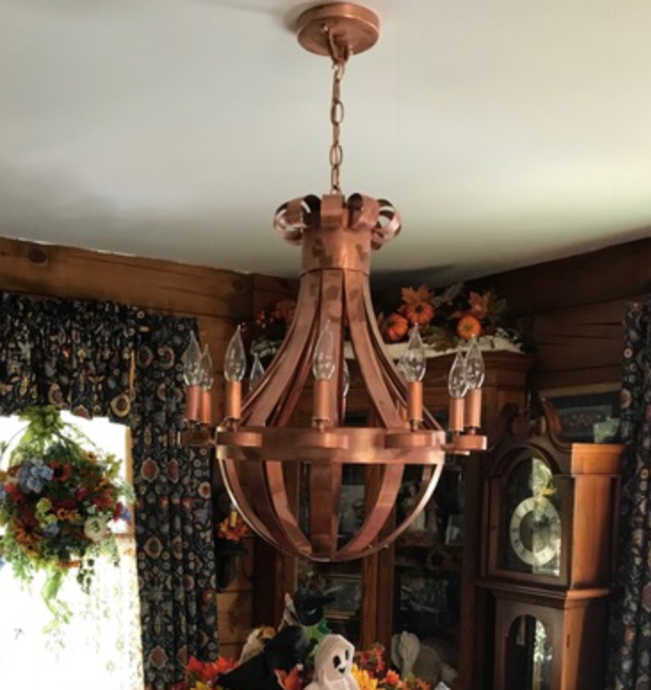 St. James Tear Drop Copper Chandelier