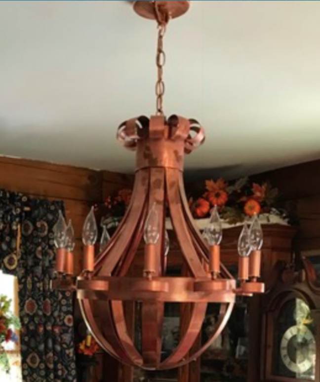 St. James Tear Drop Copper Chandelier