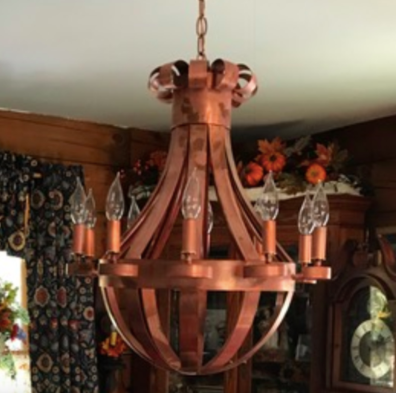 St. James Tear Drop Copper Chandelier