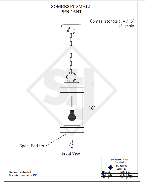 St. James Somerset Copper Lantern