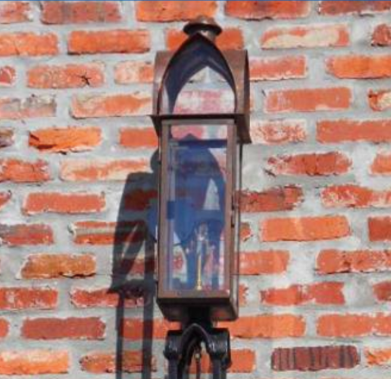 medieval outdoor copper post mount lantern
