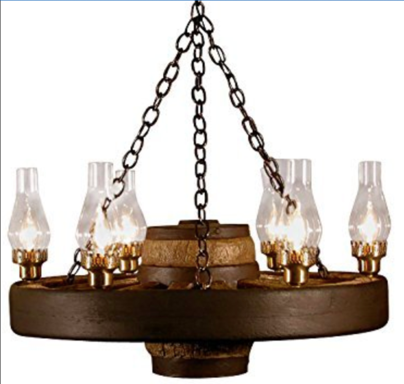 Move 'Em Out! Wagon Wheel Rustic Chandelier, 30"W x 12"T