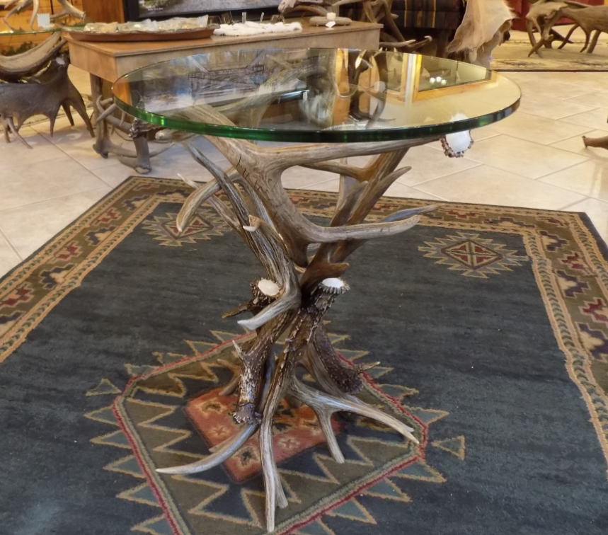 Mule Deer Antler End Table