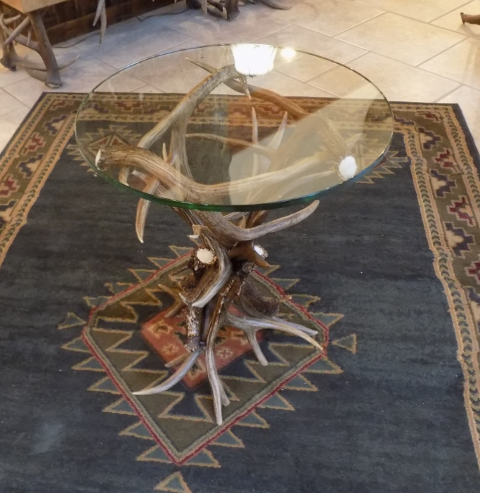 Mule Deer Antler End Table