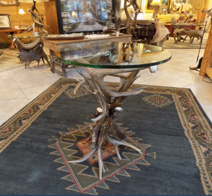 Mule Deer Antler End Table