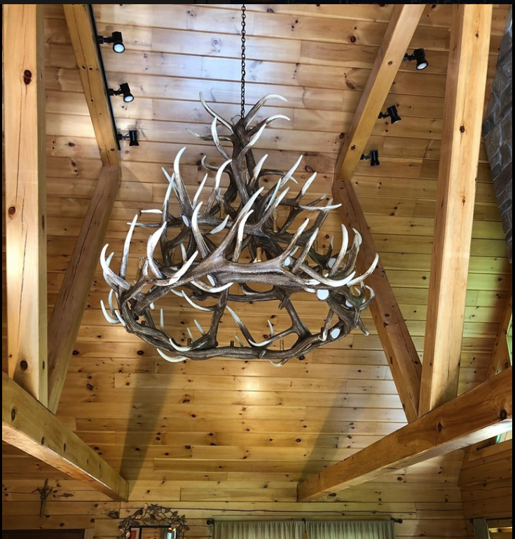 King of the Mountain Faux Elk Antler Chandelier, 72"W x 72"T