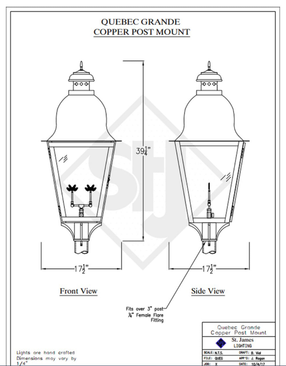 Line Drawings St. James Quebec Lantern