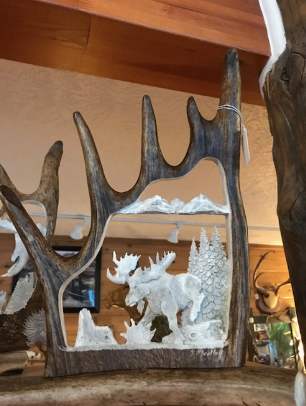 Walking Moose Antler Carving