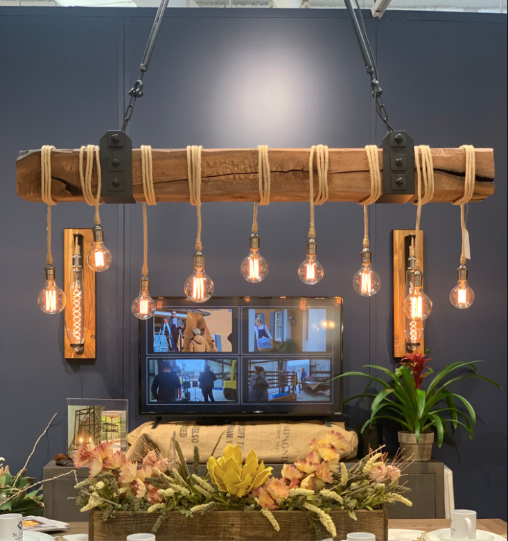 WOOD BEAM CHANDELIER