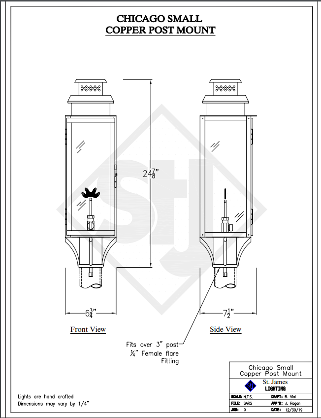 St. James Chicago Copper Lantern