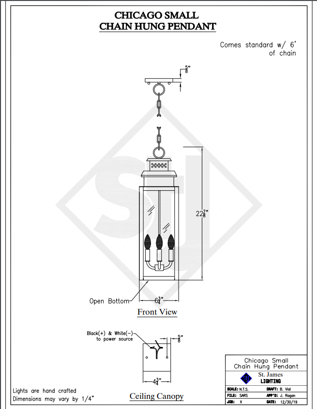 St. James Chicago Copper Lantern