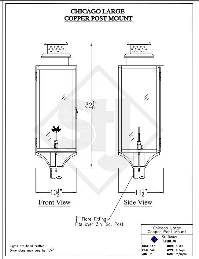 St. James Chicago Copper Lantern