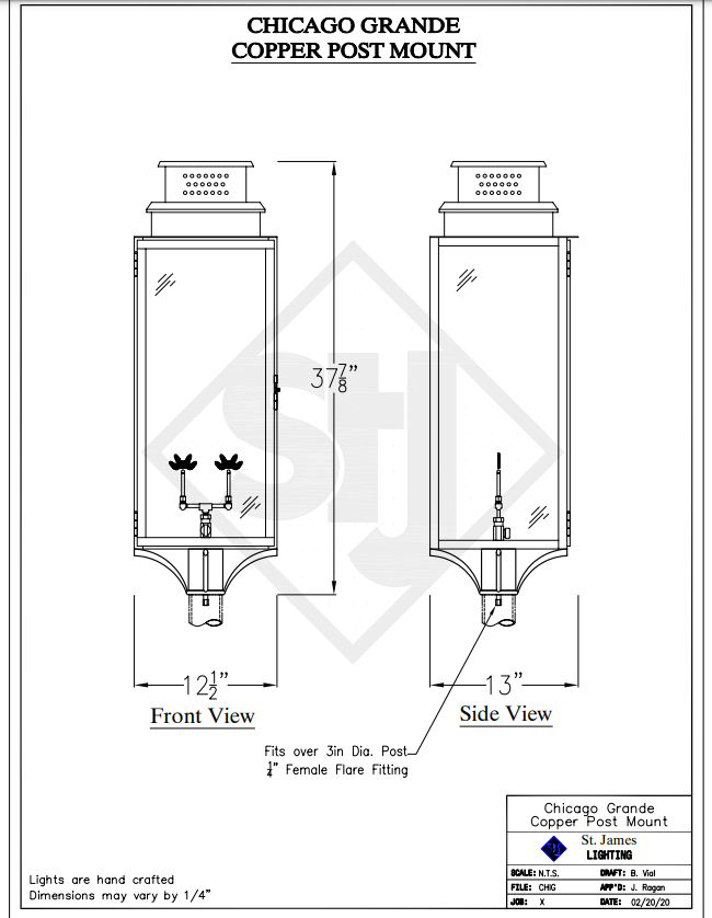 St. James Chicago Copper Lantern