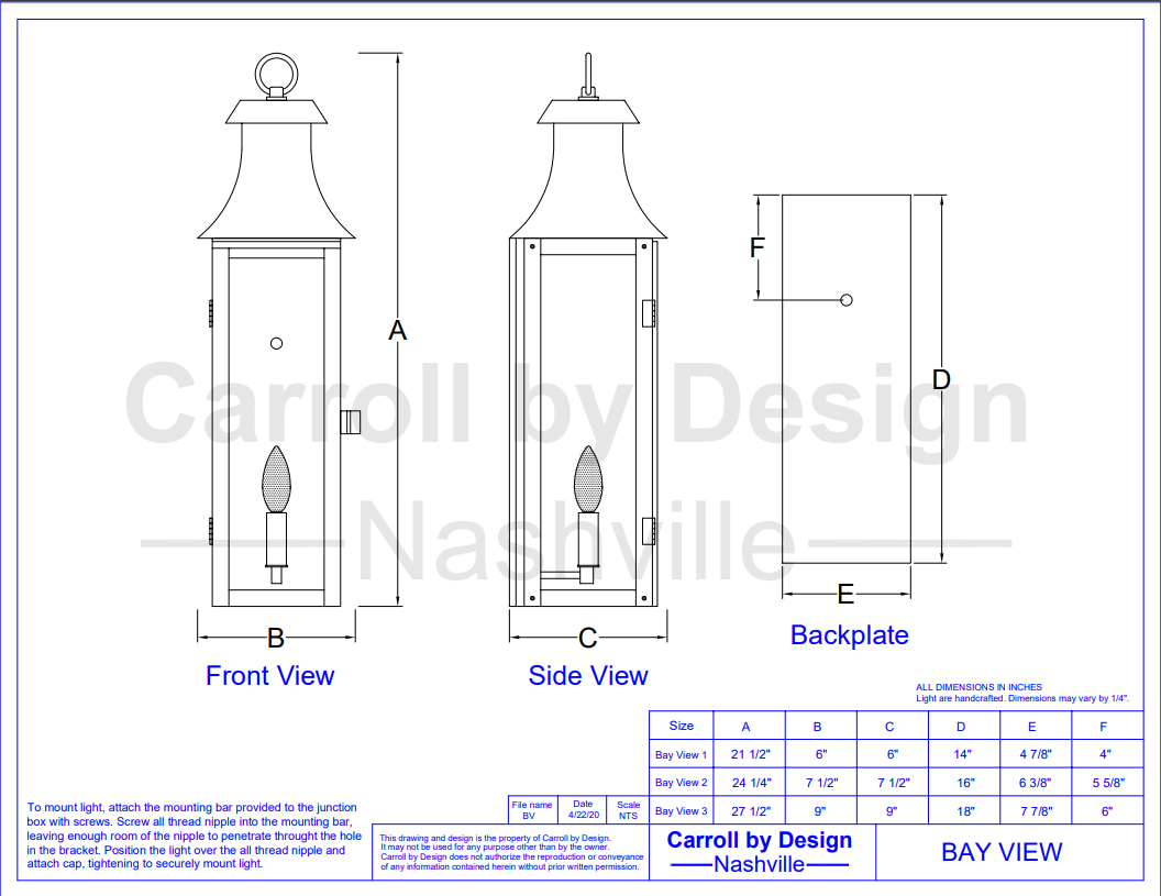 Bay View Copper Lantern