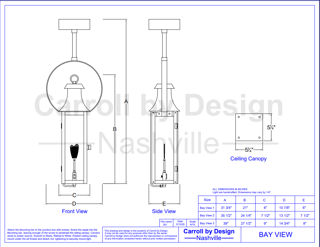 Bay View Copper Lantern