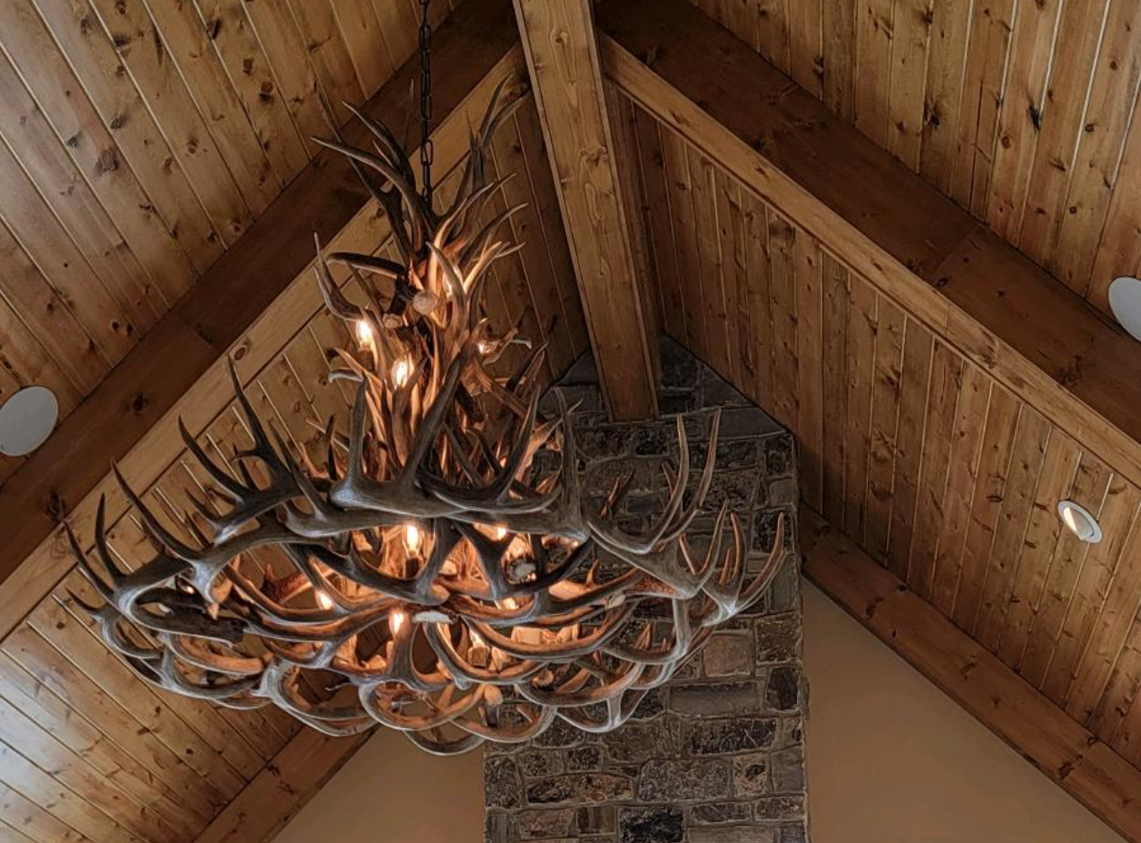 Gold antler chandelier deals