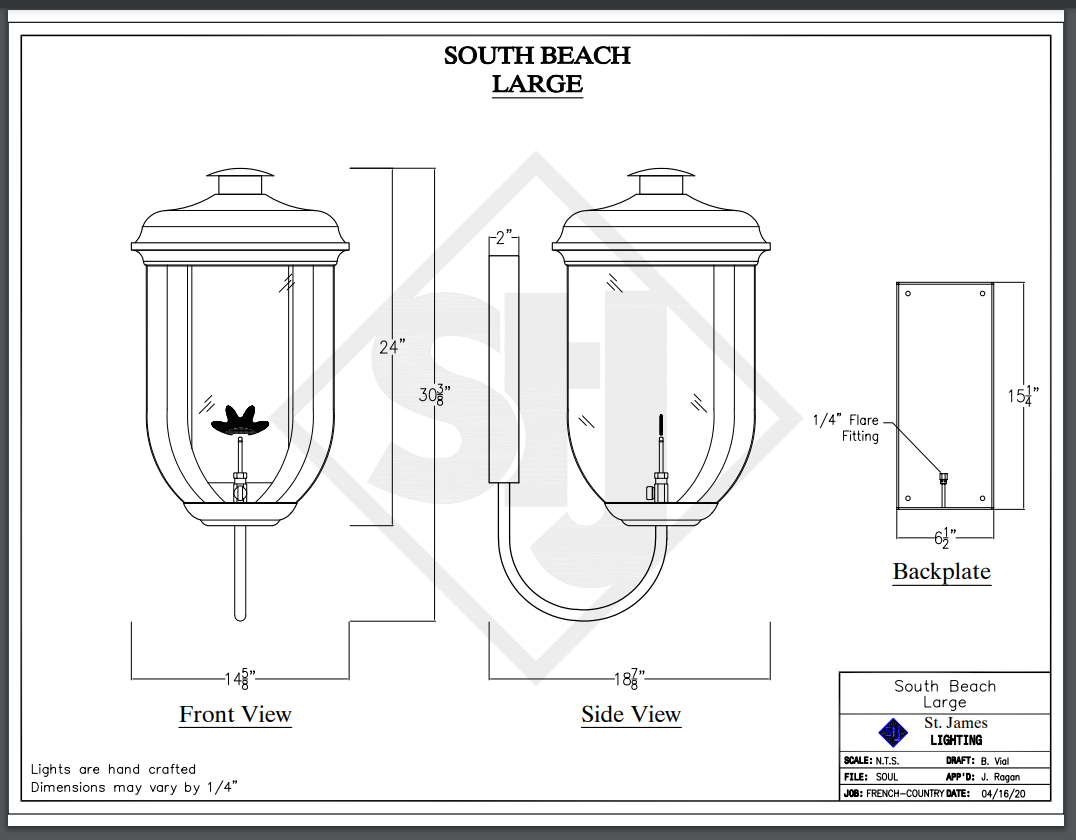 St. James South Beach Copper Lantern