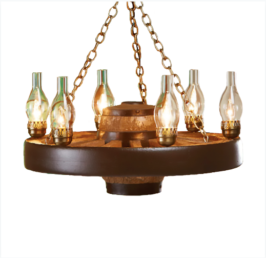 Move 'Em Out! Wagon Wheel Rustic Chandelier, 30"W x 12"T