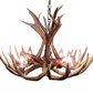 Michigan Deer Antler Chandelier, 23" W x 16" T, 4 Lights