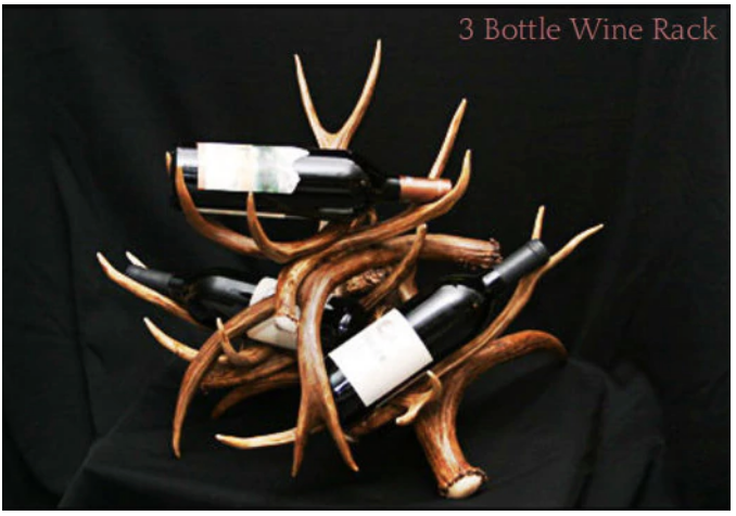 Antler Wine Rack, 3 Bottle