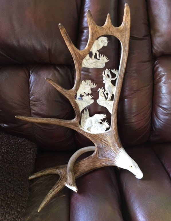 Alaska Big 4 Antler Carving