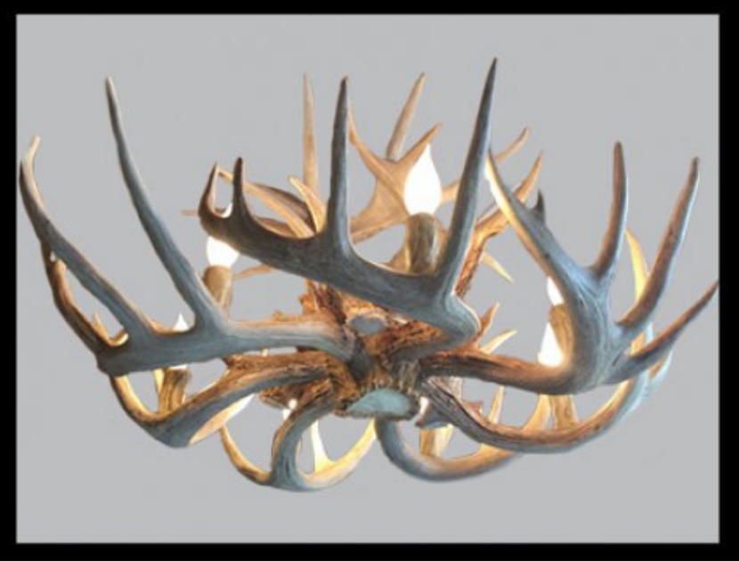 The Wild Rose Deer Antler Chandelier