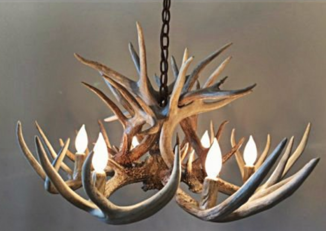 The Wild Rose Deer Antler Chandelier