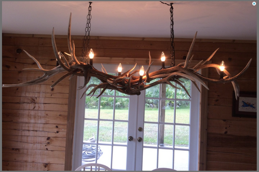 Whiskey River Elk & Deer Antler Chandelier