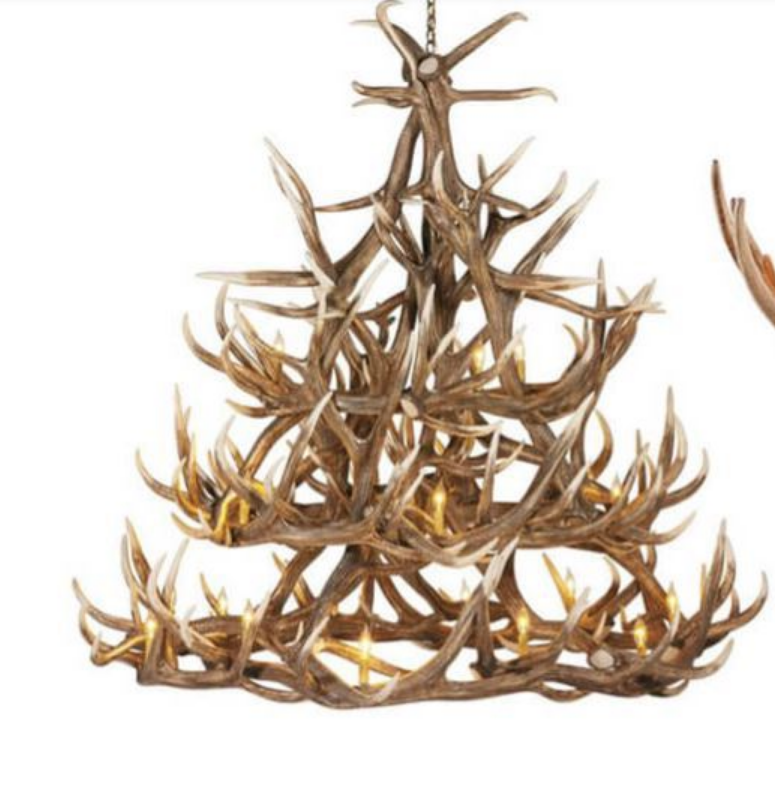 King of the Mountain Faux Elk Antler Chandelier, 72"W x 72"T