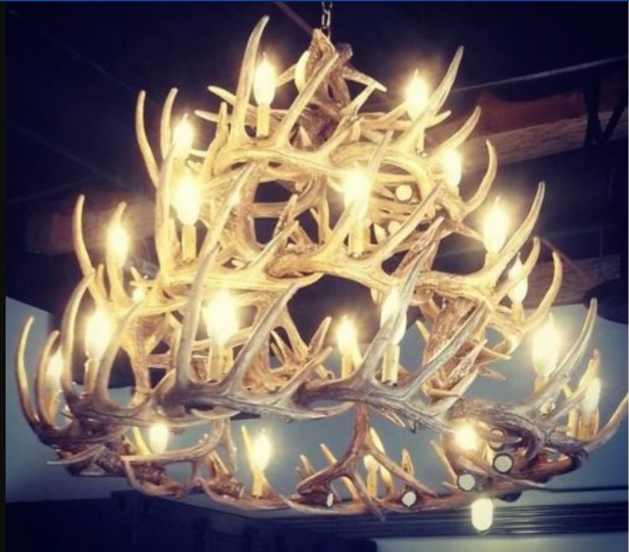 Ogema Faux Deer Antler Chandelier, 50" W x 42"T