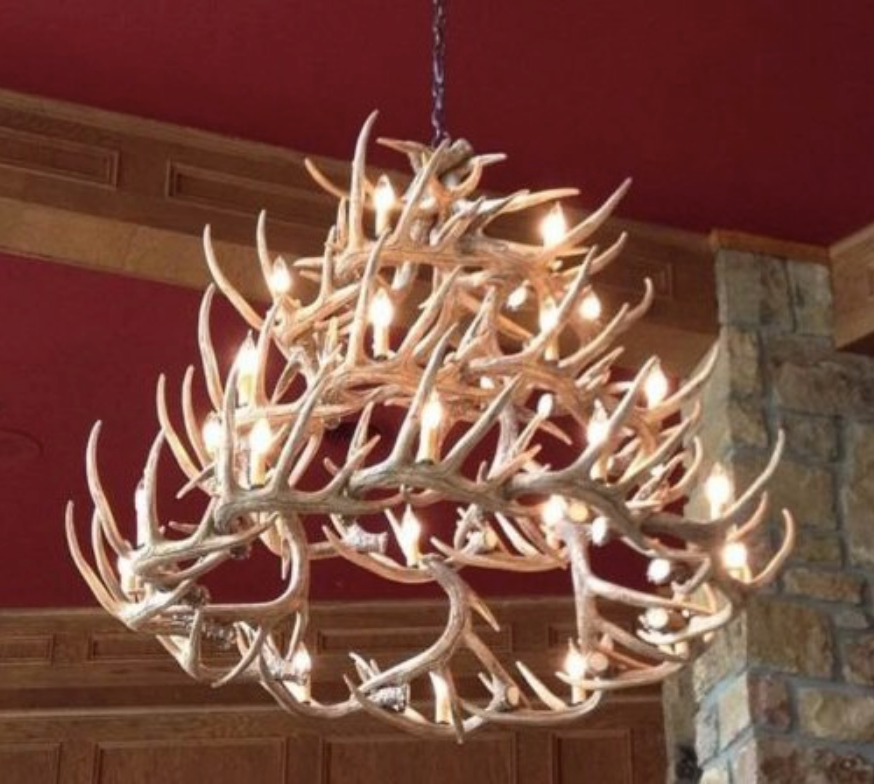 Ogema Faux Deer Antler Chandelier, 50" W x 42"T