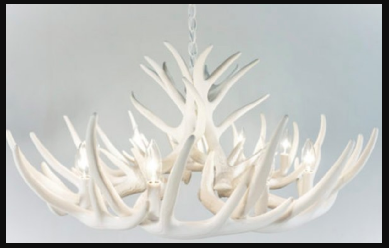 Blue Mounds Faux Deer Antler Chandelier, 32"W x 14"T